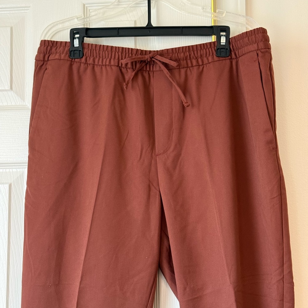 NWOT H&M Men's Drawstring Chinos in Rust Brown - Picture 3 of 4